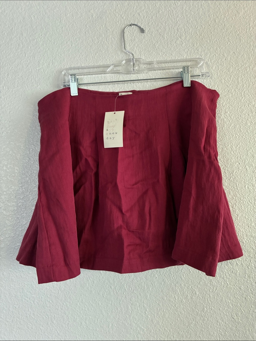 A New Day Maroon Tennis Style Skirt Size 14 NWT